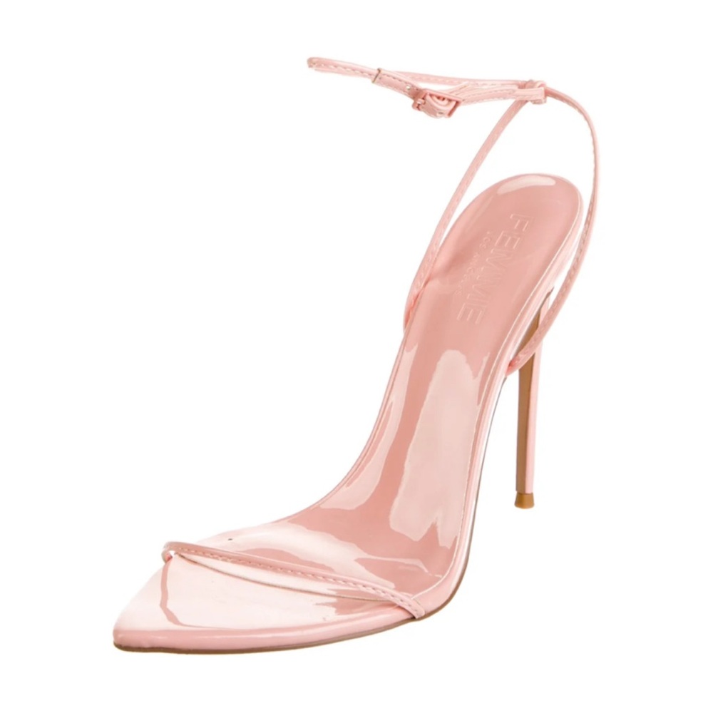 La Femme Glossy Pink Heels